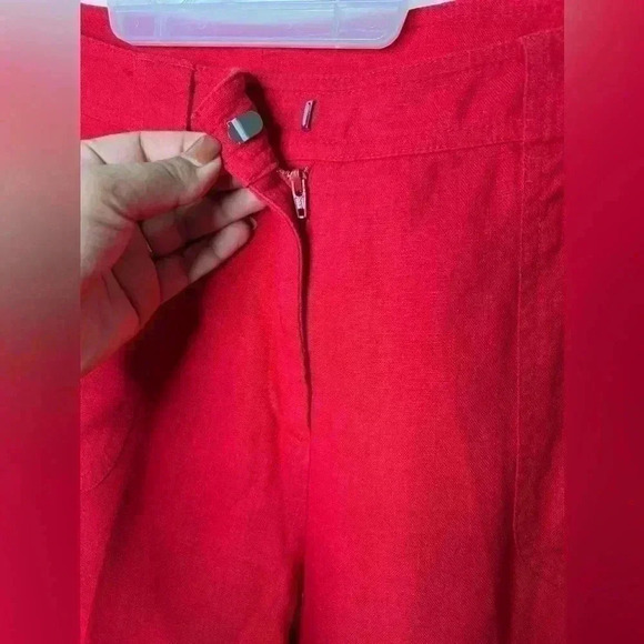 Pendleton Linen Blend Red Pants Size 14 - Picture 3 of 6